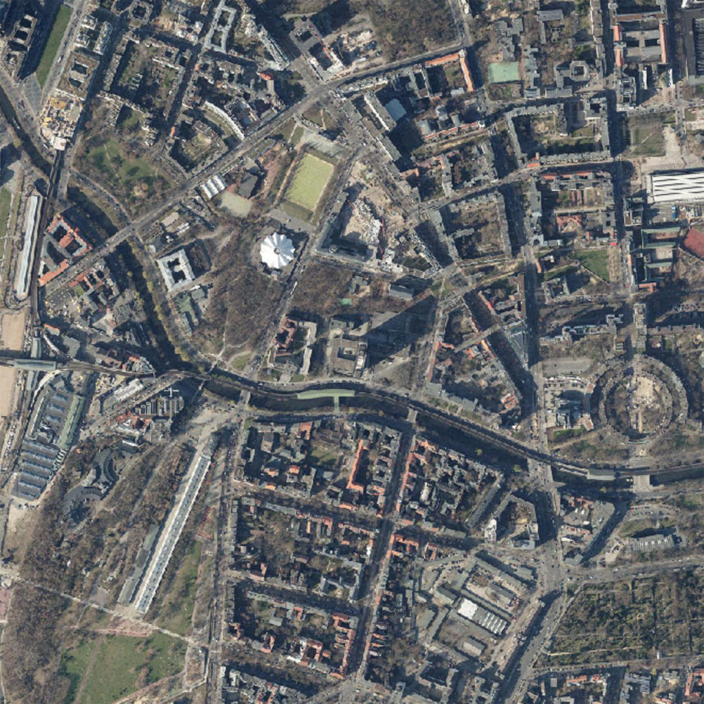 Ausschnitt aus dem Luftbild Stand 2015 - Digitales farbiges Orthophoto (c) Senatsverwaltung f&uuml;r Stadtentwicklung und Wohnen, Berlin