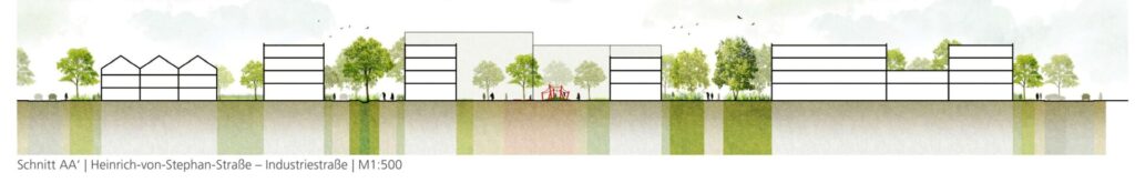 Fernmeldezeugamt Heusenstamm - Schnitt Nord-S&uuml;d